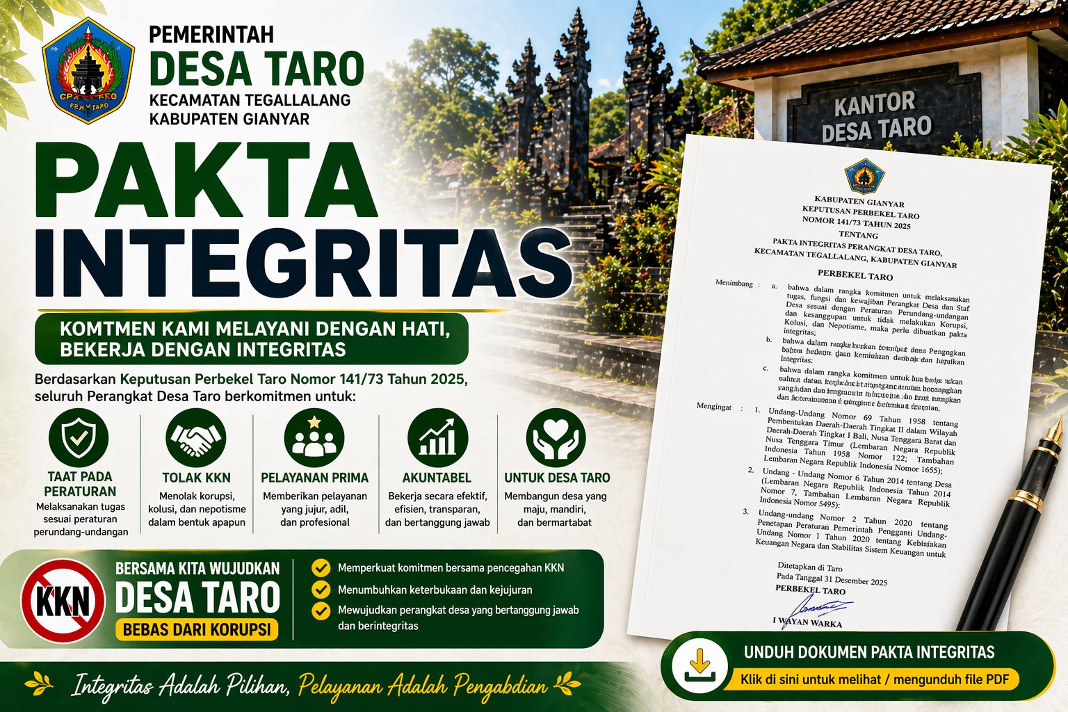 Laporan Penyelenggaraan Pemerintahan Desa (LPPD) Desa Taro